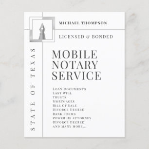 Elegant silver white ink pen notary  flyer