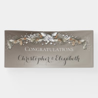 Elegant Silver Winter Floral Congratulations