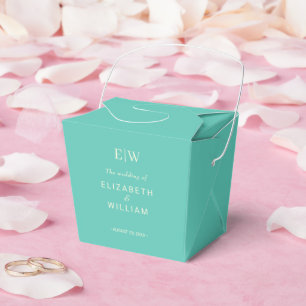 Elegant Simple Aquatic Awe with Monogram Wedding Favour Box