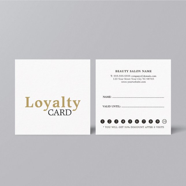 Elegant Simple Beauty Salon Loyalty Card (Creator Uploaded)