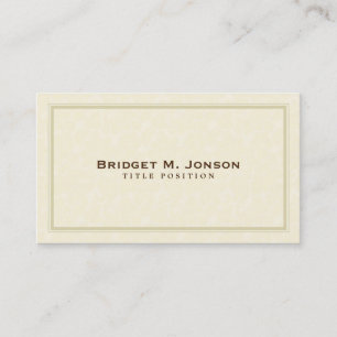 Elegant Simple Beige Damask Business Card