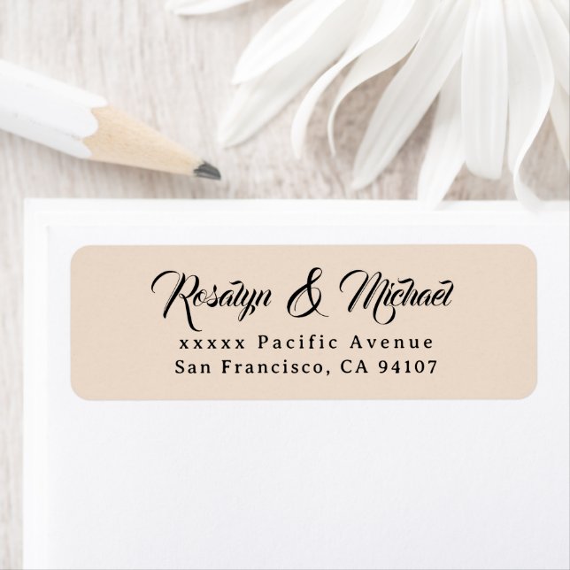 Elegant Simple Beige Return Address Labels (Insitu)