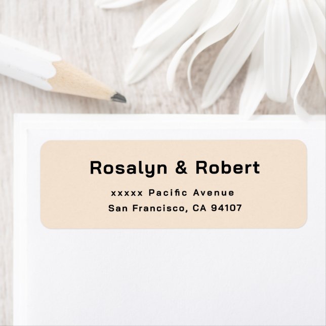 Elegant Simple Beige Return Address Labels (Insitu)