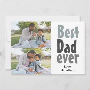 Elegant Simple Best Dad Ever Fathers Day Photo Holiday Card