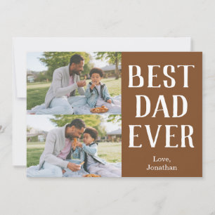 Elegant Simple Best Dad Ever Fathers Day Photo Holiday Card