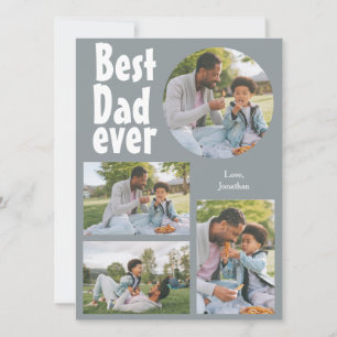 Elegant Simple Best Dad Ever Fathers Day Photo Holiday Card