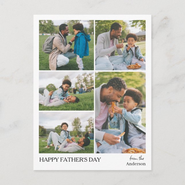 Elegant Simple Best Dad Ever Fathers Day Photo Holiday Postcard (Front)