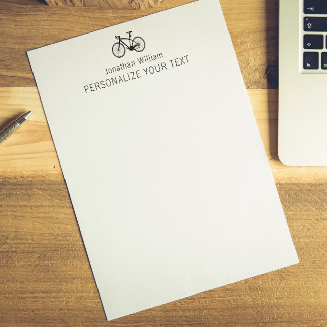   Elegant Simple Bicycle Retro Personal Stationery Custom Letterhead (Creator Uploaded)