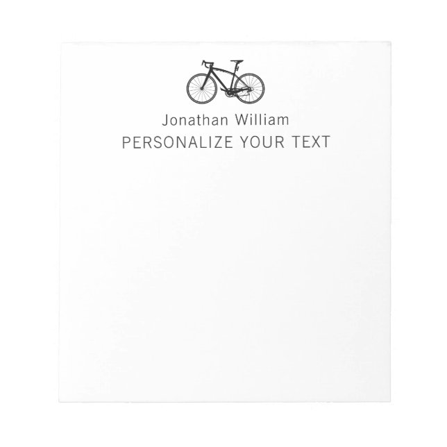 Elegant Simple Bicycle Retro Personal Stationery Notepad (Front)