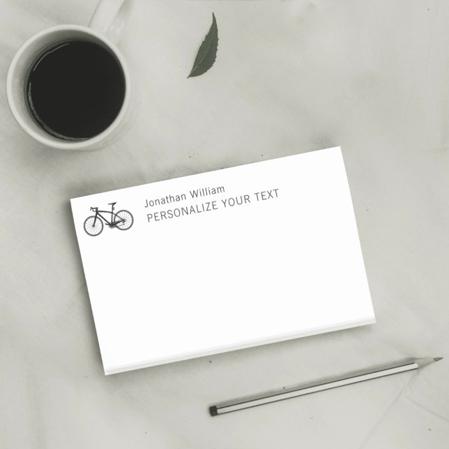 Elegant Simple Bicycle Retro Personal Stationery Post-it Notes (Creator Uploaded)