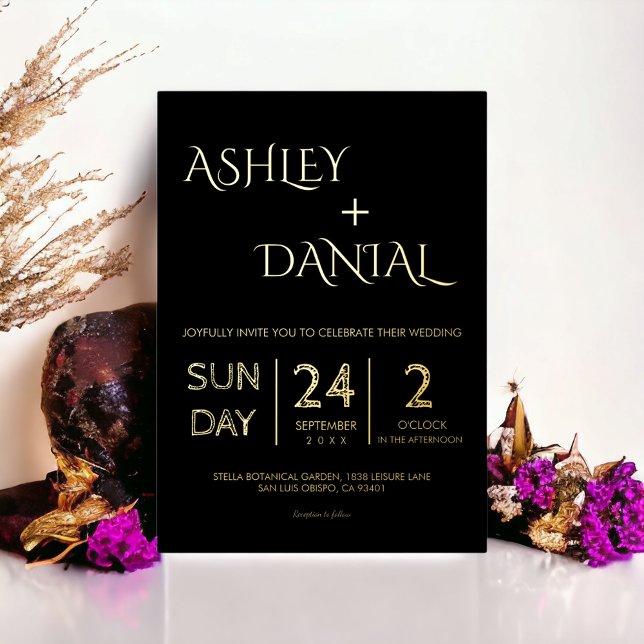 Elegant Simple Black And Gold Modern Wedding (Creator Uploaded)