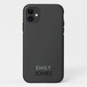 Elegant simple black and grey personalised Case-Mate iPhone case