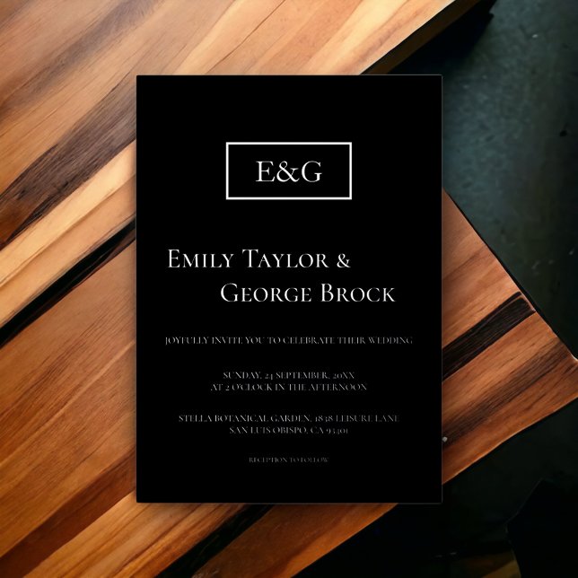 Elegant Simple Black And Silver Monogram Wedding (Creator Uploaded)