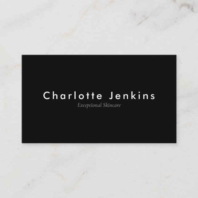 Elegant Simple Black and White Appointment Card (Front)