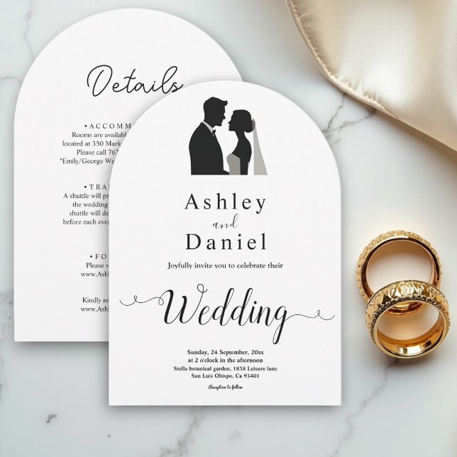 Elegant Simple Black And White Calligraphy Wedding Invitation (Creator Uploaded)