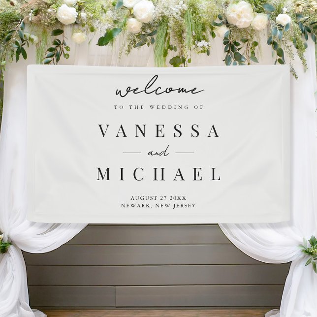 Elegant Simple Black and White Wedding Banner (Creator Uploaded)