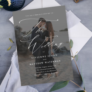 Elegant Simple Black and White Wedding Magnetic Invitation