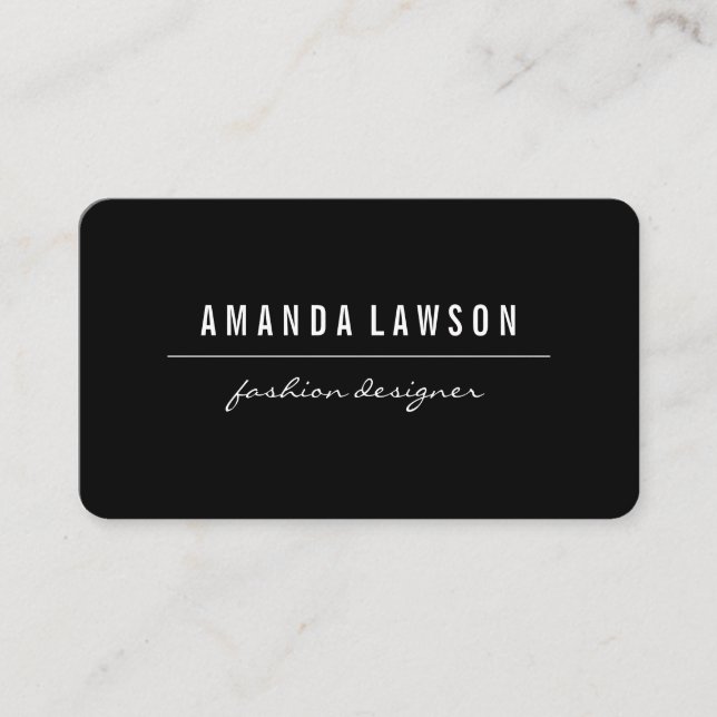 Elegant Simple Black Business Card (Front)