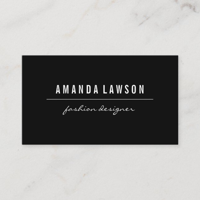 Elegant Simple Black Business Card (Front)