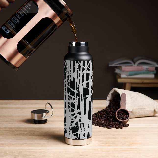 Elegant Simple Black & Grey  Water Bottle (Coffee)
