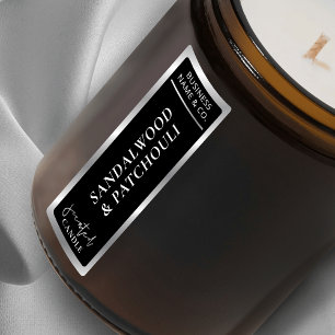 Elegant Simple Black & Silver Tamper Proof Candle