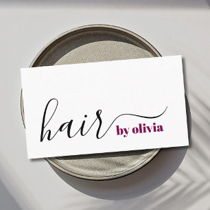 Elegant Simple Black White Hair Stylist Business Card