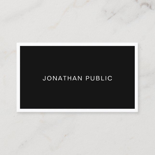 Elegant Simple Black & White Modern Template Business Card (Front)