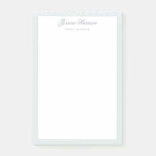 Elegant Simple Blue Grey White Confetti 4x6 Post-it Notes