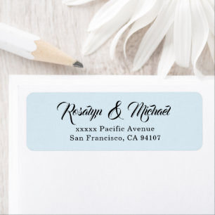 Elegant Simple Blue Return Address Labels