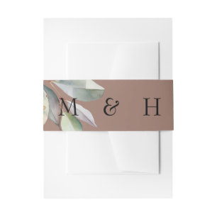 Elegant simple blush invitation belly band