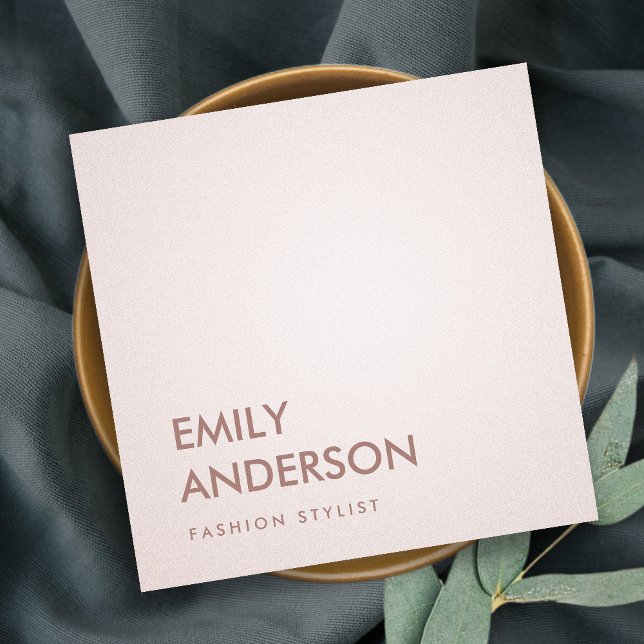 ELEGANT SIMPLE BLUSH PINK ROSE GOLD PROFESSIONAL SQUARE BUSINESS CARD (Creator Uploaded)