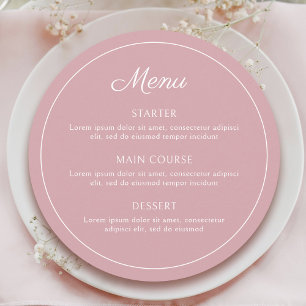 Elegant Simple Blush Round Menu