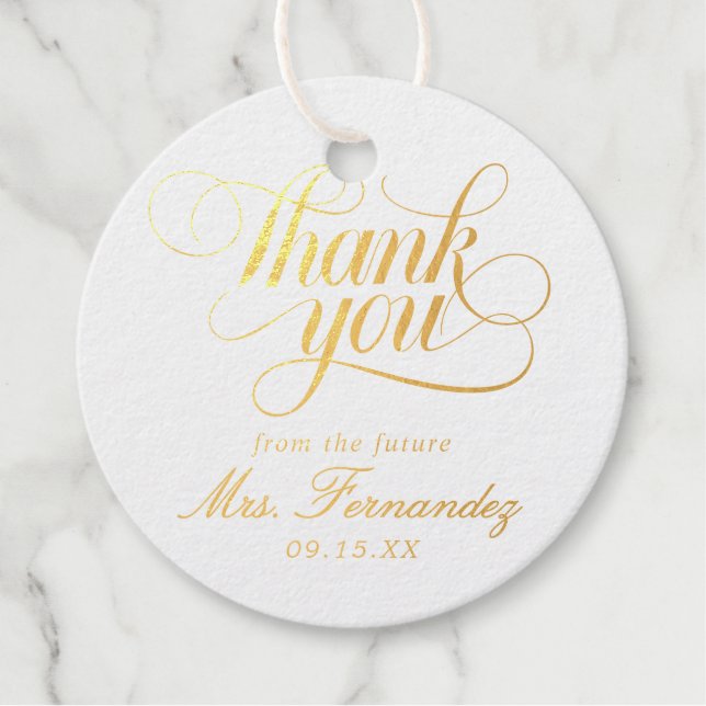 Elegant Simple Bridal Shower  Favour Tags (Front)