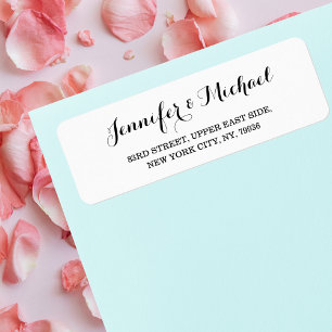 Elegant Simple Bride Groom Weddings Return Address