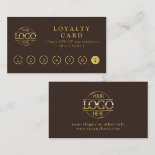 Elegant Simple Brown & Gold Customer Rewards Loyalty Card