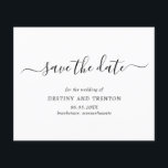 Elegant Simple Budget Wedding Save The Date Flyer<br><div class="desc">Simple non photo budget wedding Save the Date flyer with a clean and minimalist design featuring an elegant touch with "save the date" in script with swashes.  A modern black and white Save the Date without pictures that coordinates beautifully with any style of wedding.  PLEASE NOTE: Envelopes NOT included.</div>