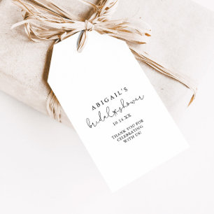 Elegant Simple Calligraphy Bridal Shower Gift Tags