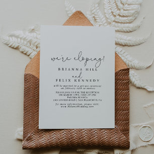 Elegant Simple Calligraphy Elopement Reception   Invitation