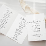 Elegant Simple Calligraphy Folded Wedding  Programme<br><div class="desc">This elegant simple calligraphy folded wedding program is perfect for a rustic wedding. The simple and elegant design features classic and fancy script typography in black and white. Include a quote or short message,  order of service,  wedding party and thank you message.</div>