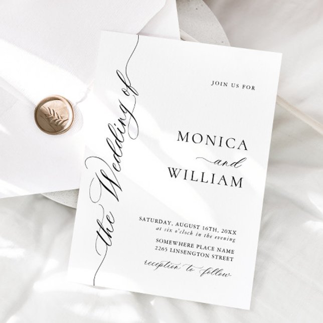 Elegant Simple Calligraphy Minimalist Wedding Invitation (Creator Uploaded)