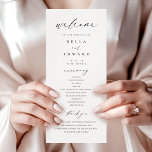 Elegant Simple Calligraphy Modern Wedding Program Menu<br><div class="desc">Guide your guests through your special day with this Elegant Simple Calligraphy Modern Wedding Program. Featuring a minimalist black-and-white design with clean script and modern calligraphy, it adds a sophisticated touch to your ceremony details. If you’d like assistance personalising this program to perfectly complement your wedding theme, let me know—I’d...</div>