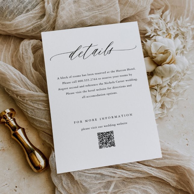 Elegant Simple Calligraphy Wedding Enclosure Card (Creator Uploaded)