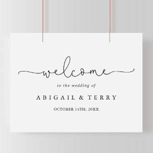 Elegant Simple Calligraphy Wedding Welcome Sign