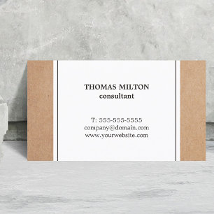Elegant Simple Cardboard White Consultant  Business Card