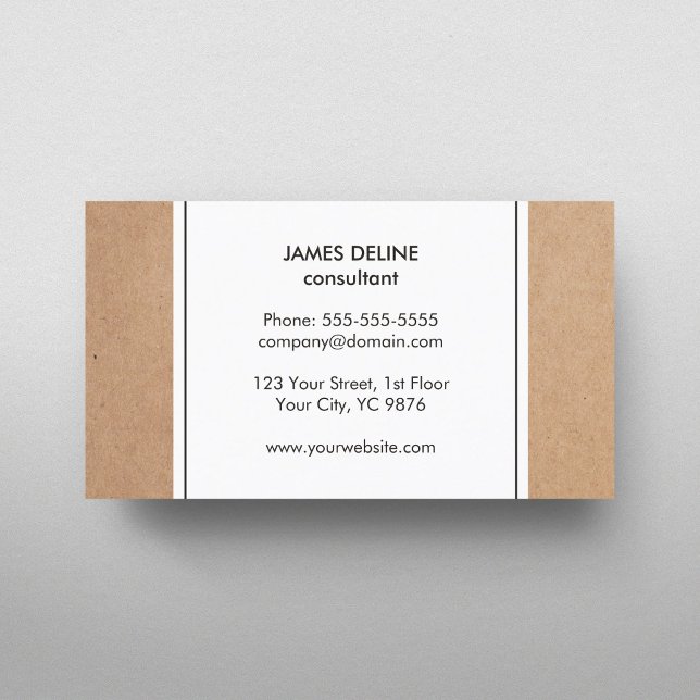Elegant Simple Cardboard White Consultant Business Card (Creator Uploaded)