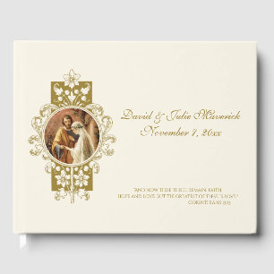 Elegant Simple Catholic Wedding Traditional Guest Book