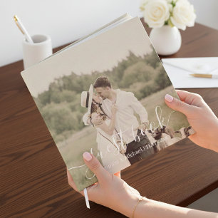 elegant simple chic script wedding photo  guest book