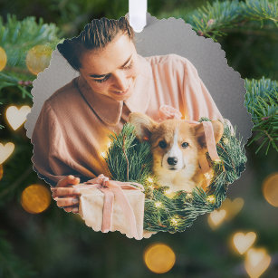 Elegant Simple Christmas   Modern Minimal Photo Tree Decoration Card