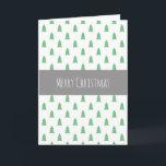 Elegant Simple Christmas tree pattern pastel green Holiday Card<br><div class="desc">Modern and minimalist Christmas pattern.</div>