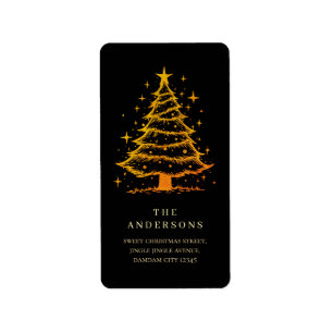 Elegant Simple Christmas Tree Return Address Label